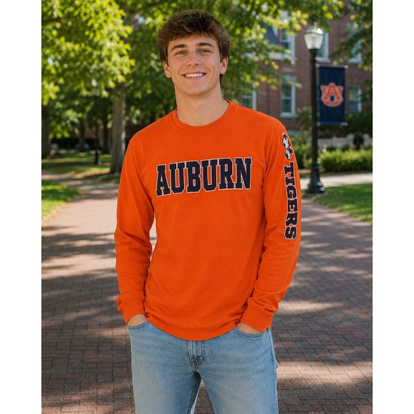 MV Sport Other - MV Sport Auburn Tigers Long Sleeve T-Shirt Orange Mens Medium Style 707 NCAA